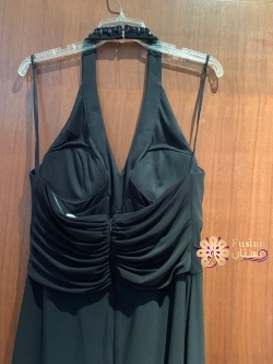 فستان اسود سهرة قصير مشكوك